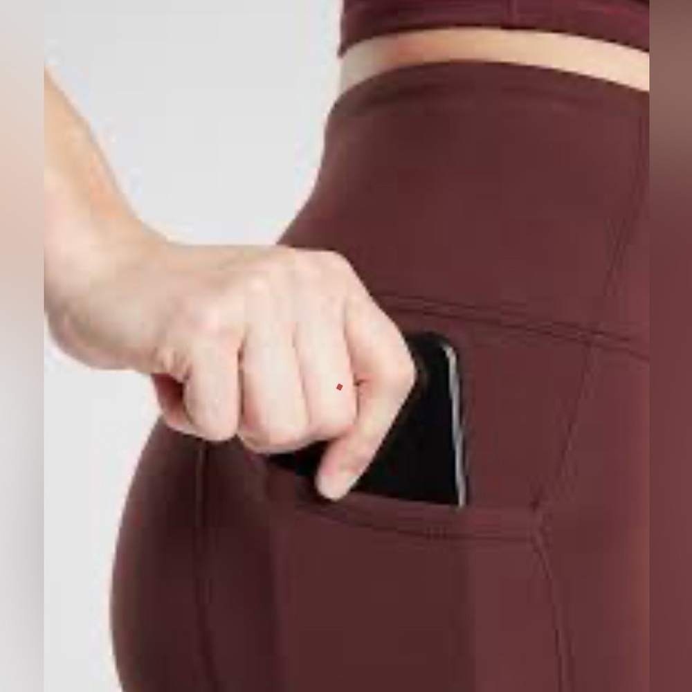 Athleta Inclination Athletic Moto Tight leggings in Antique Burgundy Sz-XSP. H15 - Picture 3 of 12